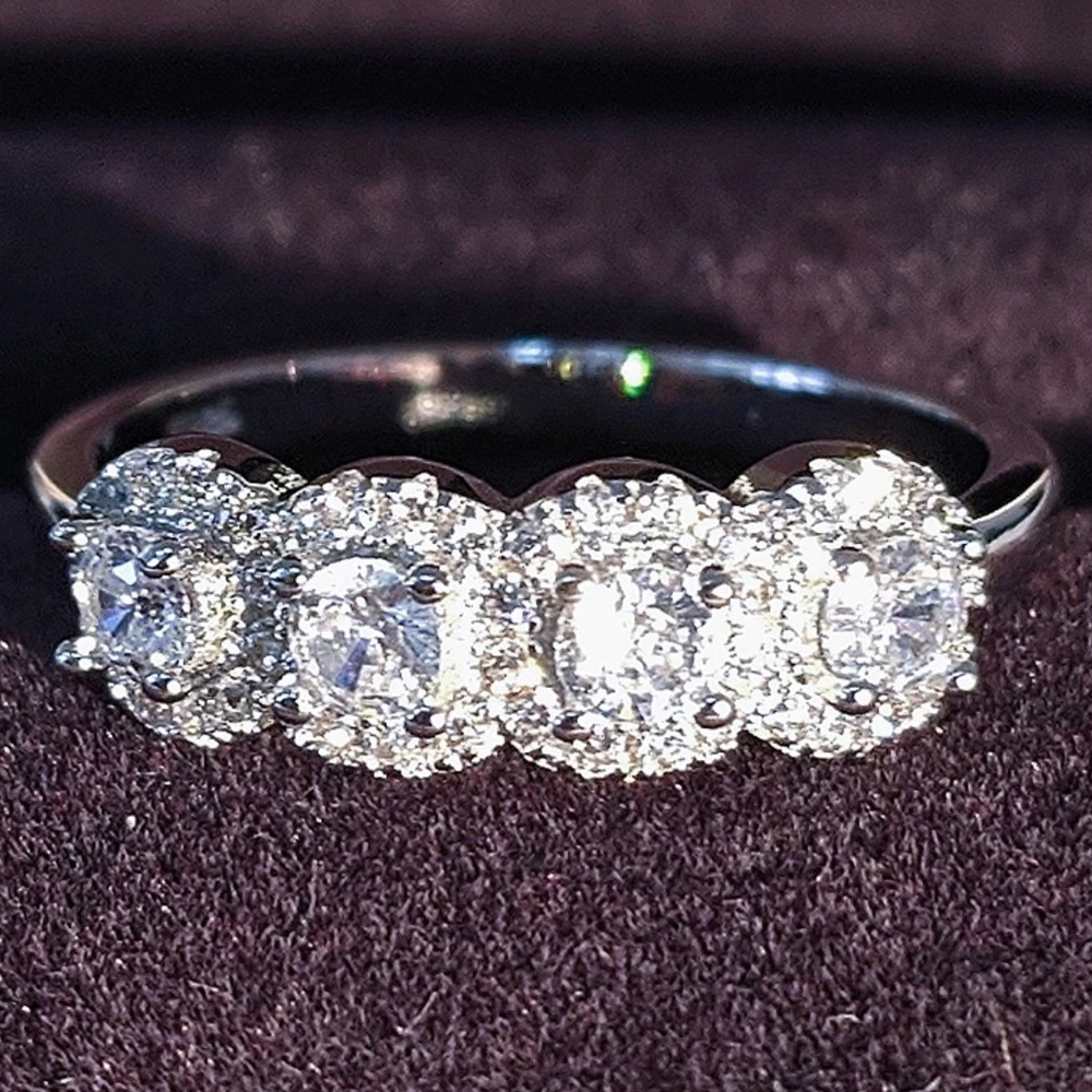NEW💍925 STERLING SILVER DIAMOND ETERNITY RING - Picture 2 of 6